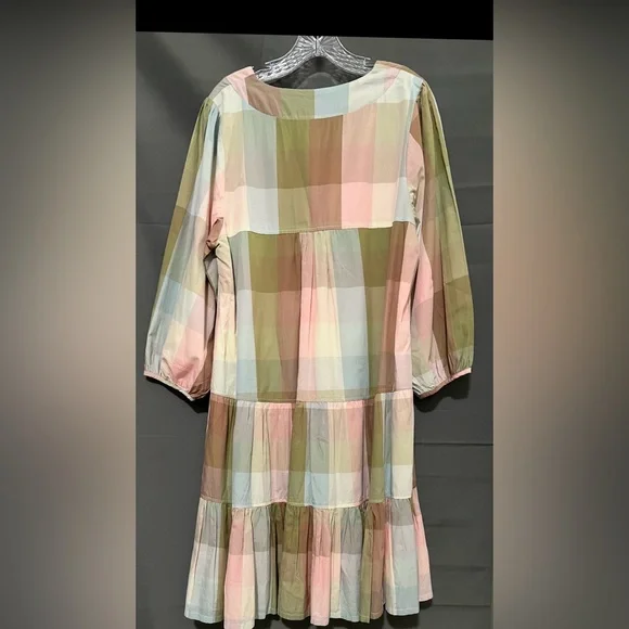 Pink Chicken Ruffled Tiered Green and Pink Sundress - Picture 4 of 8